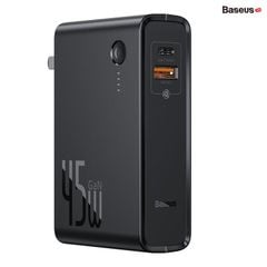 Cốc sạc nhanh kiêm pin sạc dự phòng Baseus GaN Power Station 45W 2 in 1 PD/QC3.0 (10000mAh, Type C/USB Quick Charge,Travel Charger & Powerbank)