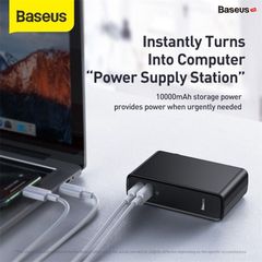 Cốc sạc nhanh kiêm pin sạc dự phòng Baseus GaN Power Station 45W 2 in 1 PD/QC3.0 (10000mAh, Type C/USB Quick Charge,Travel Charger & Powerbank)