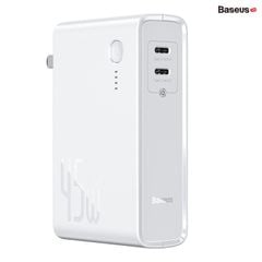 Cốc sạc nhanh kiêm pin sạc dự phòng Baseus GaN Power Station 45W 2 in 1 PD/QC3.0 (10000mAh, Type C/USB Quick Charge,Travel Charger & Powerbank)