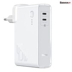 Cốc sạc nhanh kiêm pin sạc dự phòng Baseus GaN Power Station 45W 2 in 1 PD/QC3.0 (10000mAh, Type C/USB Quick Charge,Travel Charger & Powerbank)