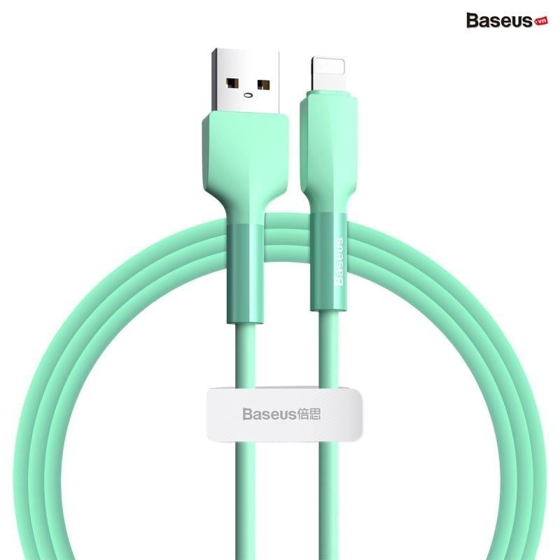 Cáp sạc nhanh 2.4A cho iPhone Baseus Silica Gel Lightning Cable (2.4A/480Mbps, 1m, Metal SR Siêu bền, Chống bám bẩn, chống gảy đầu cáp)