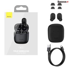 Tai nghe Bluetooth Baseus W12 True Wireless Earbuds (Bluetooth 5.1, 0.05s Low latency, App Tracking, Ultrfast charge)