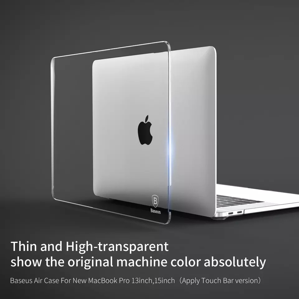 Case trong suốt, siêu mỏng, chống trầy Baseus Air Case cho Macbook Pro 2016/2017 13/15 inch (Ultrathin Crystal Full Body Cover Case)