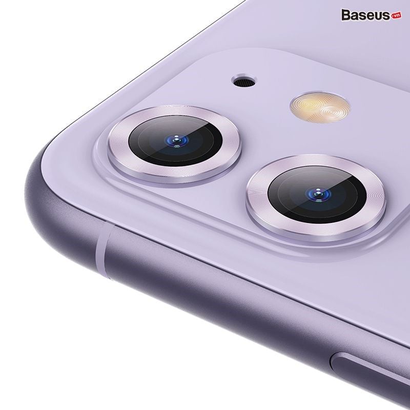 Bộ ốp viền kim loại tích hợp cường lực chống trầy Camera Baseus Alloy Protection Ring Lens Film dùng cho iPhone 11/iP 11 Pro/Pro Max