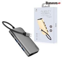 Hub chuyển đổi 8 trong 1 Baseus Almighty HUB cho Macbook Pro/ Laptop Windows (Type C to 3x USB 3.0, HDMI, TF/SD Card Reader, LAN RJ-45,  Type C Expansion Dock Adapter)