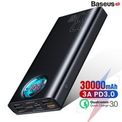 Pin dự phòng sạc nhanh, hiệu suất cao Baseus Amblight PD/QC 3.0 Quick charge 30,000mAh - 33W cho Smartphone/ Tablet/ Macbook/ Laptop (33W PD & QC3.0 , 4*Port USB+ Type C in/out, LED Display)