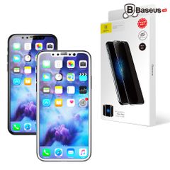 Kính cường lực 3D chống nhìn trộm Baseus LV176 cho iPhone X/XS (0.23mm, 3D full màn hình, - Anti Spy Glass Film)