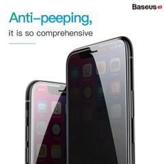 Kính cường lực 5 lớp siêu bền - chống nhìn trộm Baseus Anti Spy 3D Curved-screen cho iPhone X/XS Max/iP 11 Pro Max (0.23mm, 3D Anti Peeping Tempered Glass Film)