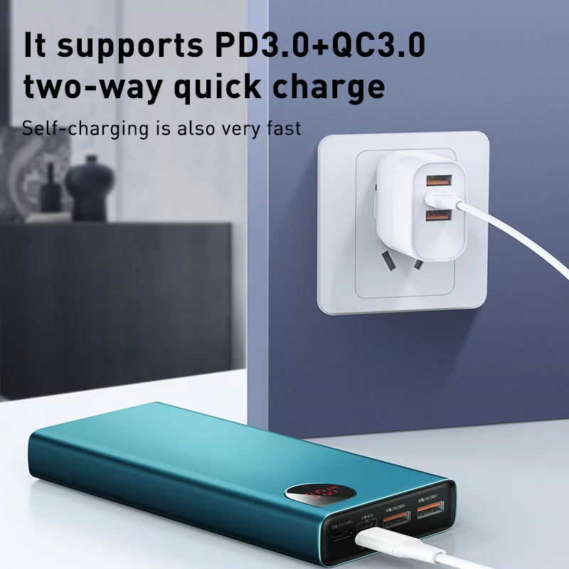 Pin dự phòng sạc nhanh Baseus Adaman Metal Digital Display Quick Charge (10000mAh, 20000mAh, 22.5W QC3.0/ PD3.0/ SCP/ AFC Quick charge Power Bank)