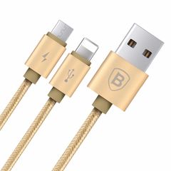 Bộ phụ kiện di động cao cấp trên xe hơi Baseus Kit (Sạc + Giá đỡ nam châm + cáp 2 đầu Lightning/Micro USB)