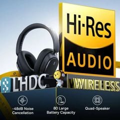 Tai Nghe Chụp Tai Không Dây Baseus Bowie H1 Pro ANC (Bluetooth v5.3, Hi-Res Audio, 80H,-48dB Noise-Cancellation, LHDC)
