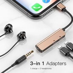 Bộ chuyển cổng Lightning sang Dual Lightning + Audio AUX 3.5mm Baseus L52 cho iPhone/ iPad