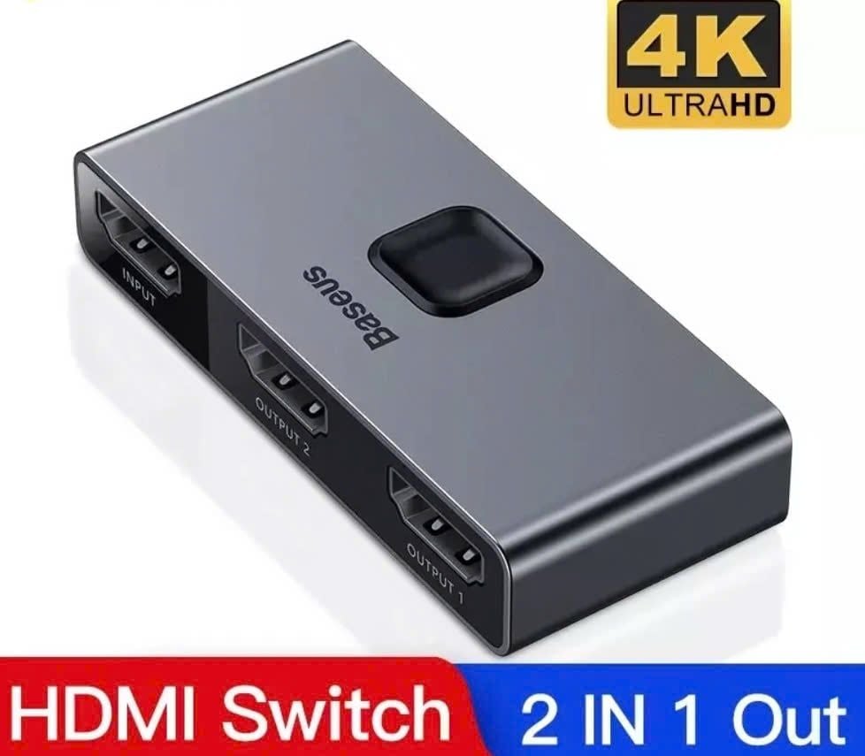 Thiết bị chia cổng HDMI 2 chiều Baseus Matrix HDMI Switcher (2 Devices to 1 Screen or 1 Device to 2 Screen, Support 4K30Hz/4K60Hz)