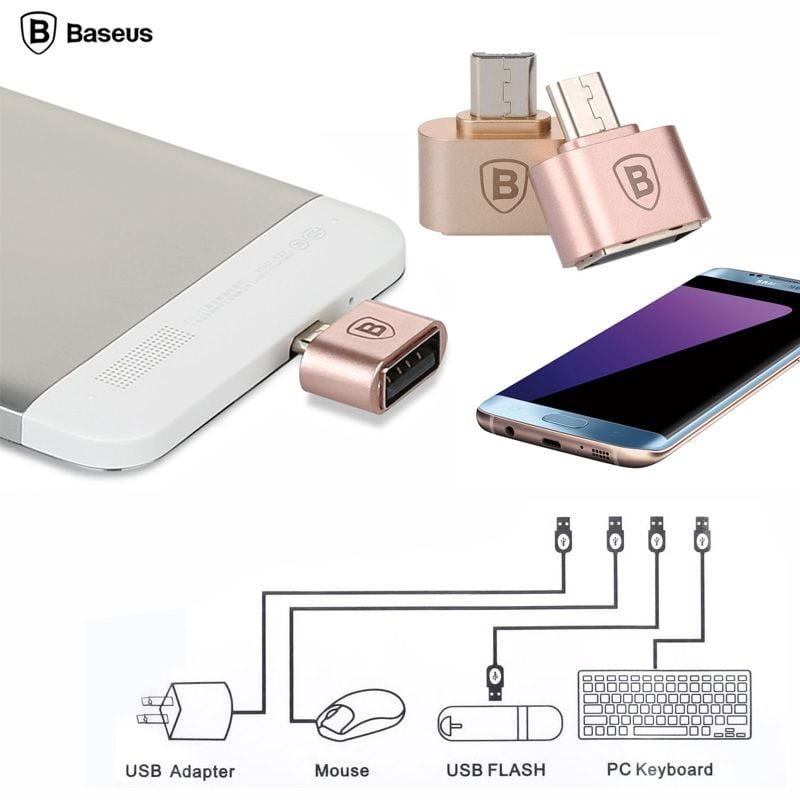 Đầu chuyển Baseus OTG Micro USB sang USB 2.0 Full size