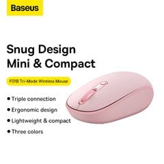 Chuột không dây Baseus F01B – 3 chế độ: 2.4GHz/Bluetooth 5.0/3.0, 1600dpi, dùng cho laptop, MacBook, iPad