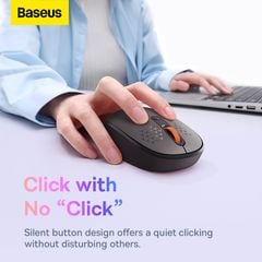 Chuột không dây Baseus F01B – 3 chế độ: 2.4GHz/Bluetooth 5.0/3.0, 1600dpi, dùng cho laptop, MacBook, iPad