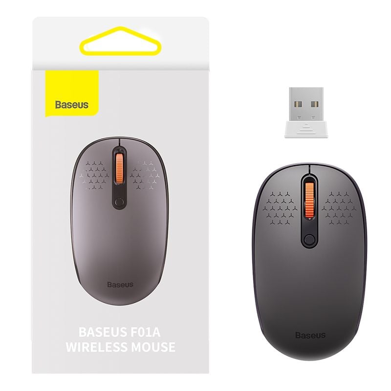 Chuột không dây Baseus F01B – 3 chế độ: 2.4GHz/Bluetooth 5.0/3.0, 1600dpi, dùng cho laptop, MacBook, iPad