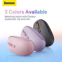 Chuột không dây Baseus F01B – 3 chế độ: 2.4GHz/Bluetooth 5.0/3.0, 1600dpi, dùng cho laptop, MacBook, iPad