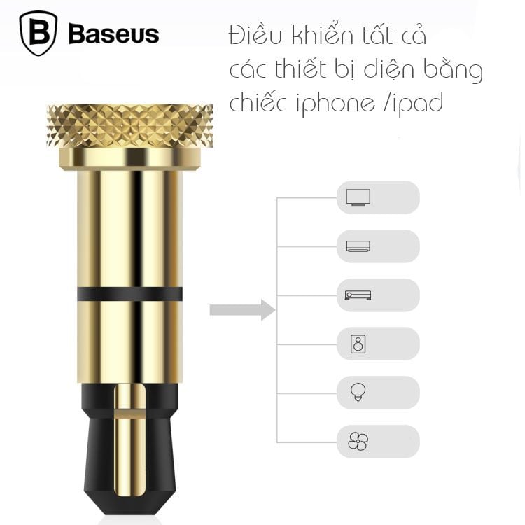Jack cắm Baseus cổng Audio 3.5 biến iPhone/iPad thành Remote Hồng Ngoại