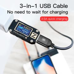 Cáp sạc và truyền dữ liệu tốc độ cao Baseus Three Primary Colors tích hợp 3 đầu kết nối Type C, Android và Lightning ( USB Type A to USB Type C/ Micro USB/ Lightning Fast Charging Cable)