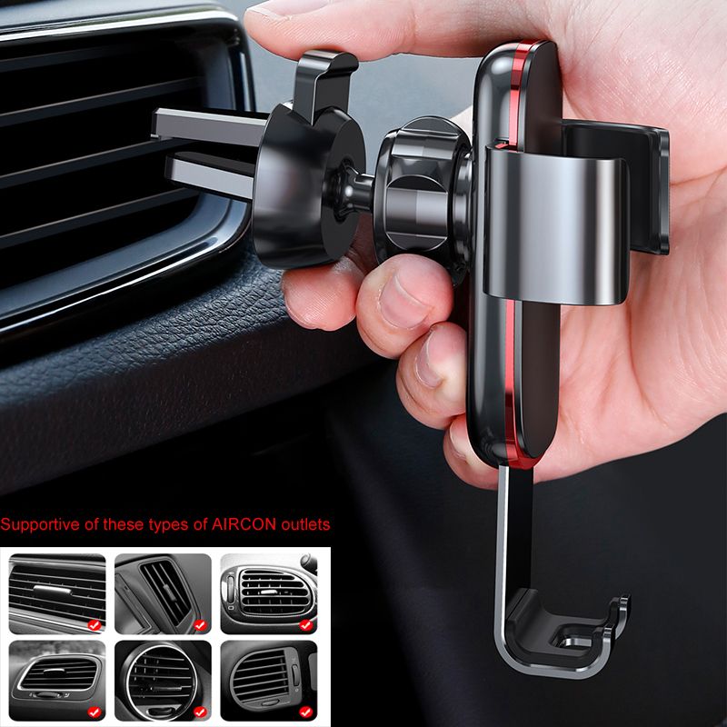 Bộ đế giữ điện thoại khóa tự động dùng cho xe hơi Baseus Metal Age Gravity Car Mount LV229（Air Outlet Version - Gắn khe gió máy lạnh）