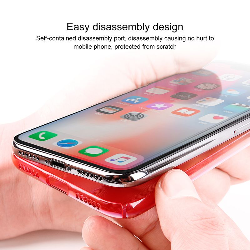 Ốp lưng trong suốt chuyển màu Baseus Aurora Case cho iPhone X (Luxury Gradient Hard Plastic Case)