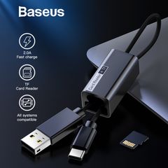 Cáp sạc nhanh Type C tích hợp đầu đọc thẻ nhớ Baseus Pendant Card Reader (2A, 16cm, 2in1 TF Card Reader OTG USB Type C Cable and Sync Data)