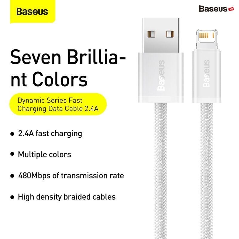 Cáp Sạc Nhanh Lightning Baseus Dynamic Series cho iPhone (USB to Lightning, 2.4A Fast Charging Data Cable)