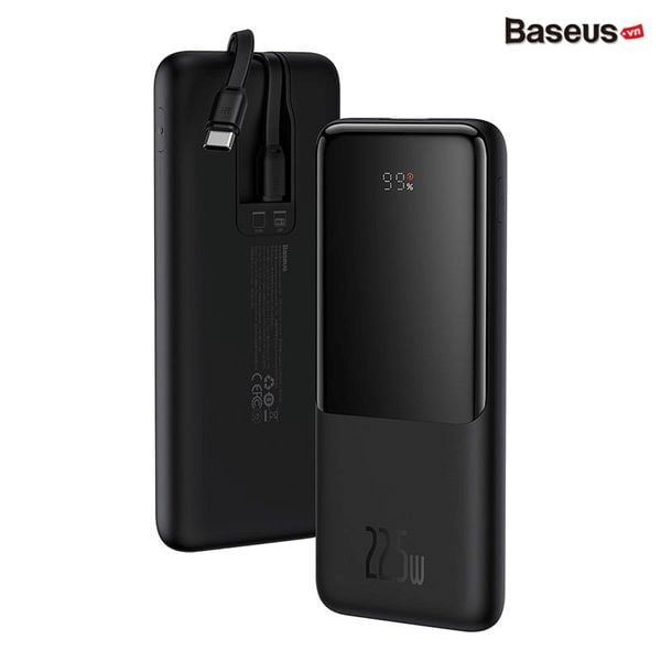 Pin Dự Phòng Sạc Nhanh Baseus Elf Digital Display Fast Charge Power Bank 10000mAh 22.5W (tích hợp sẵn cáp sạc Type C và Lightning)