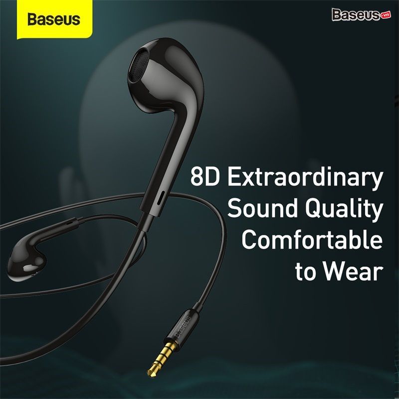Tai nghe có dây Baseus Encok H16 (8D sound effect, HD microphone, AUX 3.5mm Wire Earphones)