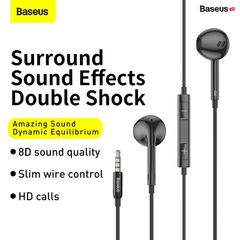 Tai nghe có dây Baseus Encok H16 (8D sound effect, HD microphone, AUX 3.5mm Wire Earphones)