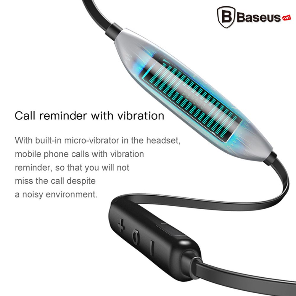 Tai nghe thể thao Bluetooth Baseus Encok S03 Magnetic Sport (Rung báo cuộc gọi, IP4x, Bluetooth 4.1)