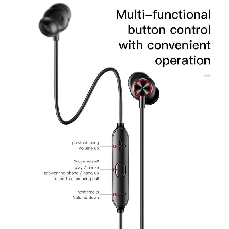 Tai nghe Bluetooth thể thao Baseus Encok S12 (IP5X, Waterproof, Bluetooth 5.0 Neckband Earphone)