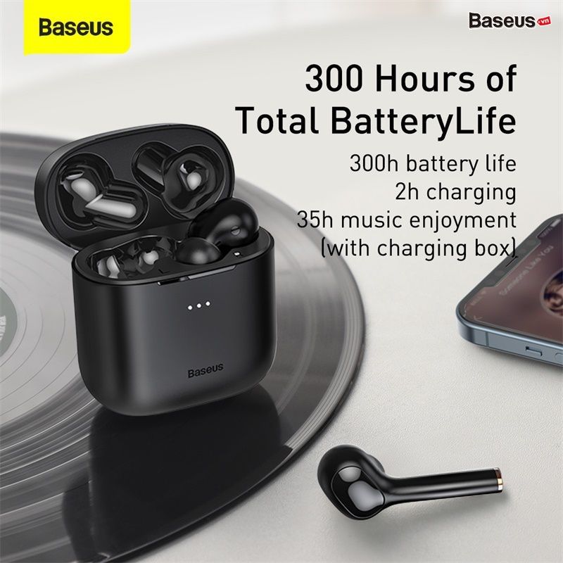 Tai nghe Bluetooth Baseus Encok W06 True Wireless Earphones (TWS, Wireless charger, APT-X Support, iP55, CVC Noise Canceling, New Upgrade Model 2021)