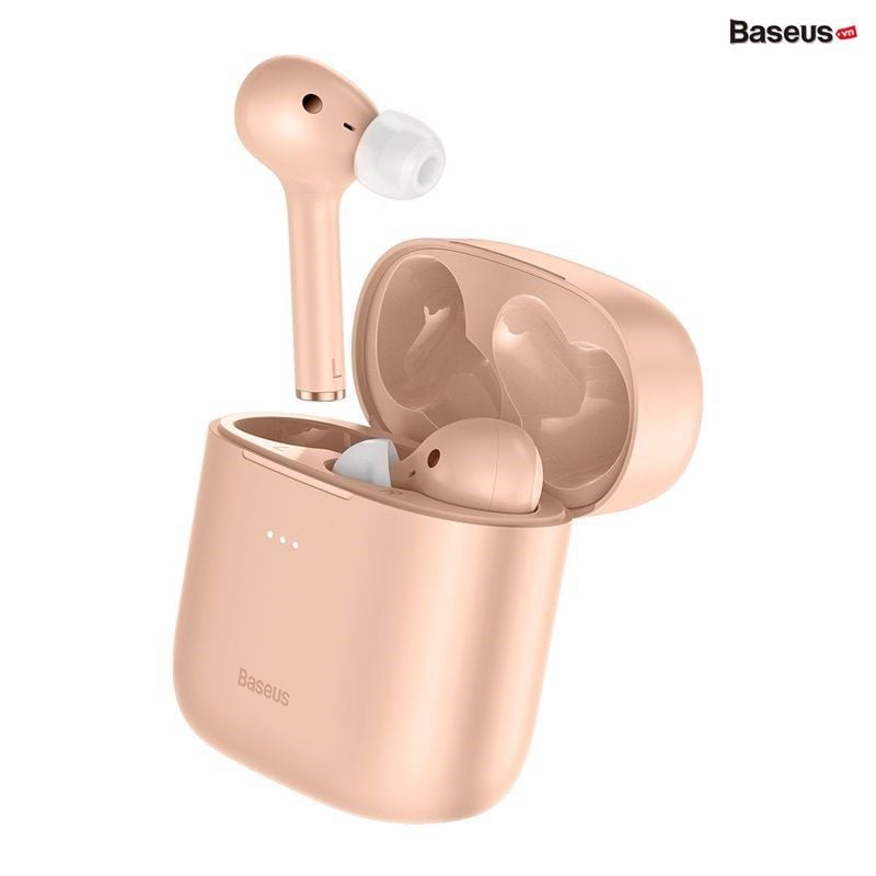 Tai nghe Bluetooth Baseus Encok W06 True Wireless Earphones (TWS, Wireless charger, APT-X Support, iP55, CVC Noise Canceling, New Upgrade Model 2021)