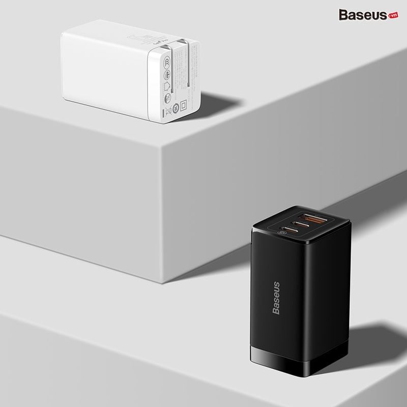 Sạc nhanh Baseus GaN5 Pro 65W – 2 cổng Type-C + 1 USB, hỗ trợ PD3.0, PPS, QC4.0, SCP, FCP, công nghệ GaN nâng cấp mới