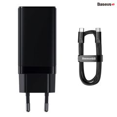 Bộ Sạc Nhanh Baseus GaN3 Pro Fast Charger 2C+U 65W & Baseus Xiaobai Type-C to Type-C 100W