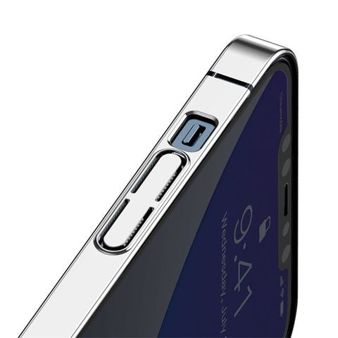 Ốp Lưng Nhựa Cứng Trong Suốt Viền Si Màu Baseus Glitter Case Dùng Cho iPhone 12 Series