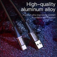 Cáp sạc nhanh Baseus Halo Data Type C cho Samsung S8/9, Note 8/9, Huawei, Xiaomi (3A, Quick charge 3.0, LED Light indicator)