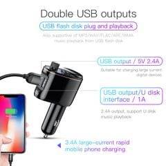 Bộ tẩu sạc trên xe hơi Baseus S06 Locomotive Bluetooth MP3 Vehicle Charger