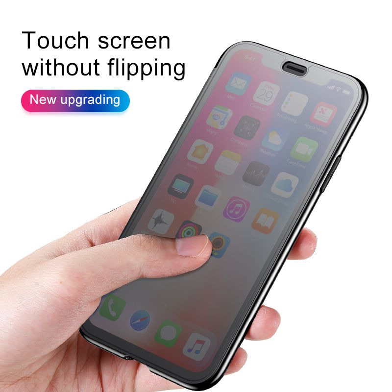 Ốp lưng 2 mặt Baseus Touchable Flip Case cho iPhone XS / XR/ XS Max (Soft TPU + Hard PC, 360 Full Protective Tempered Glass Flip Case )