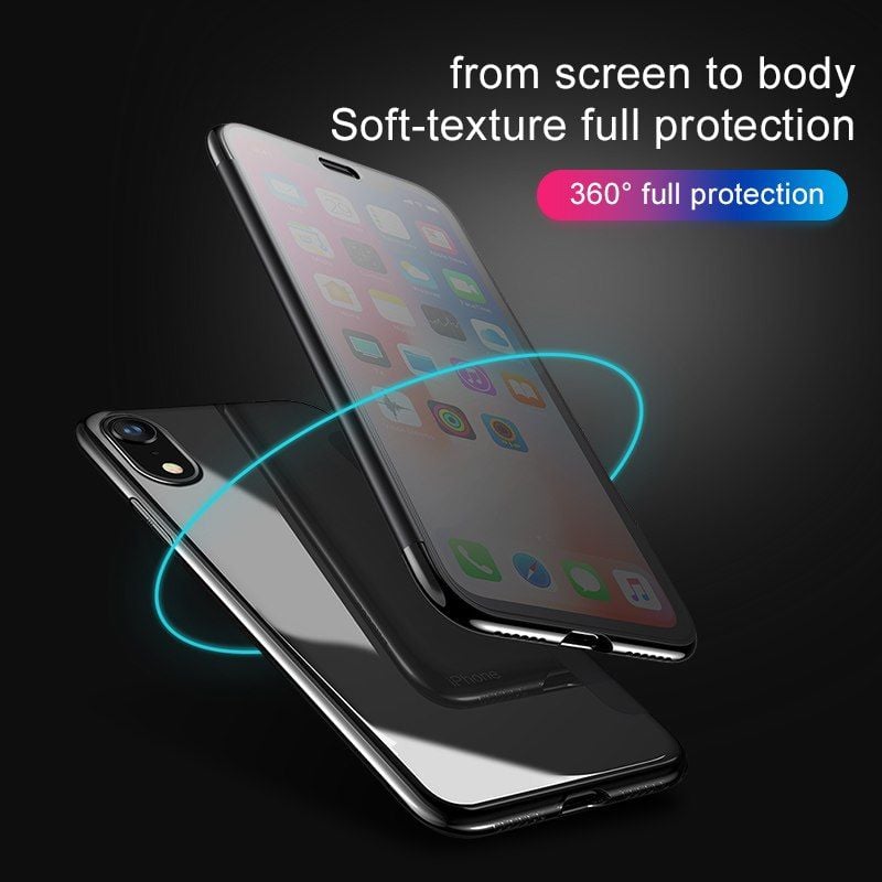 Ốp lưng 2 mặt Baseus Touchable Flip Case cho iPhone XS / XR/ XS Max (Soft TPU + Hard PC, 360 Full Protective Tempered Glass Flip Case )