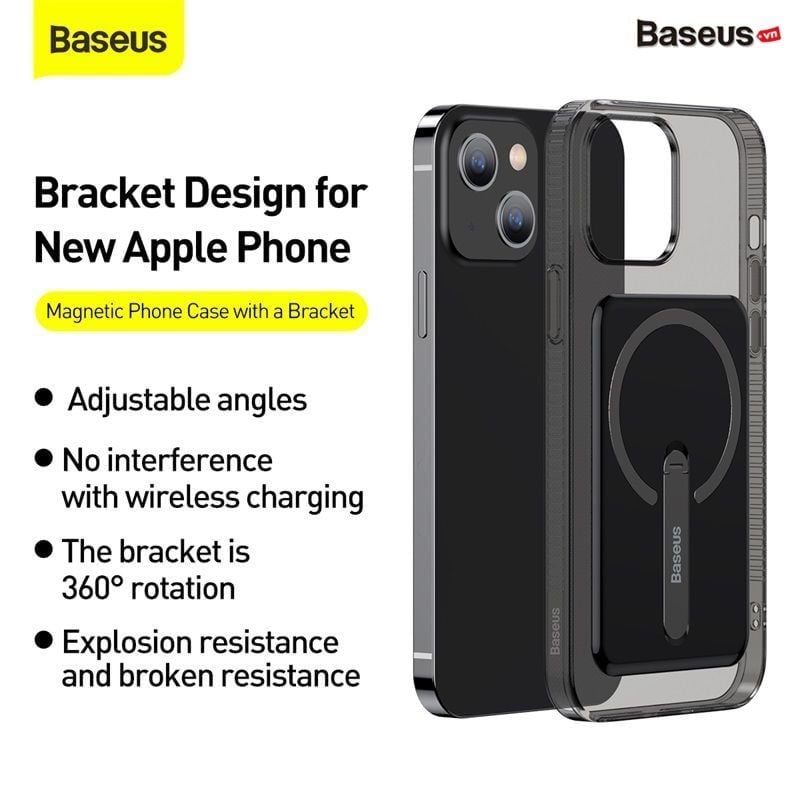 Ốp Lưng Kiêm Giá Đỡ Điện Thoại Baseus Magnetic Phone Case with a Bracket Cho iPhone 13