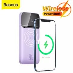 Pin dự phòng sạc nhanh không dây tích hợp nam châm Baseus Magnetic Wireless Quick Charging Power Bank (10000mAh, USB + Type C, QC/PD 20W Quick Charge)