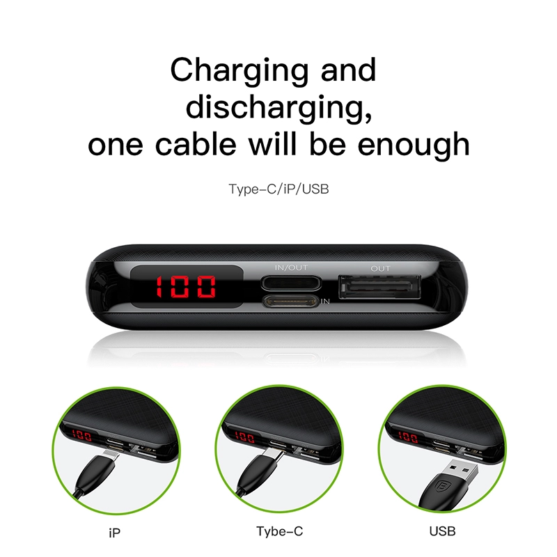 Pin dự phòng sạc nhanh Baseus Mini S Digital Display Power Bank 10,000mAh cho Smartphone/ Tablet ( PD + QC 3.0, USB-C input/ Output )