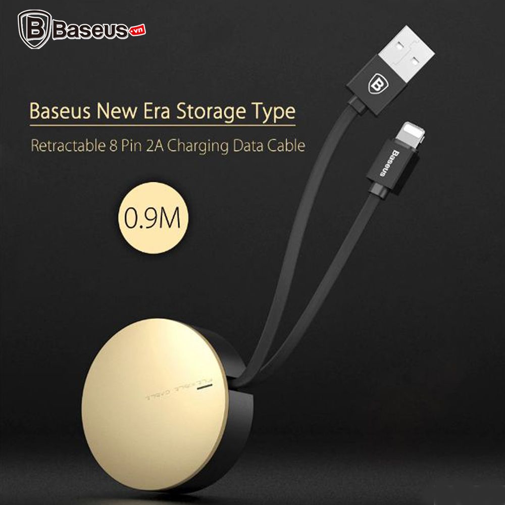 Cáp sạc nhanh dây rút Baseus New Era Baseus Lightning cho iPhone 6/7/8  iPhone X (2A, 90cm, cáp dẹp, Quick Charge)