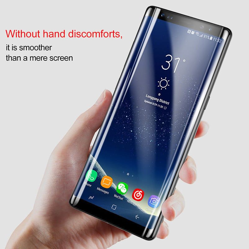 Kính cường lực 3D Full Viền Baseus LV241 cho Samsung Note 8 (0.3mm, kính chống trầy, All-Screen Arc -Surface)