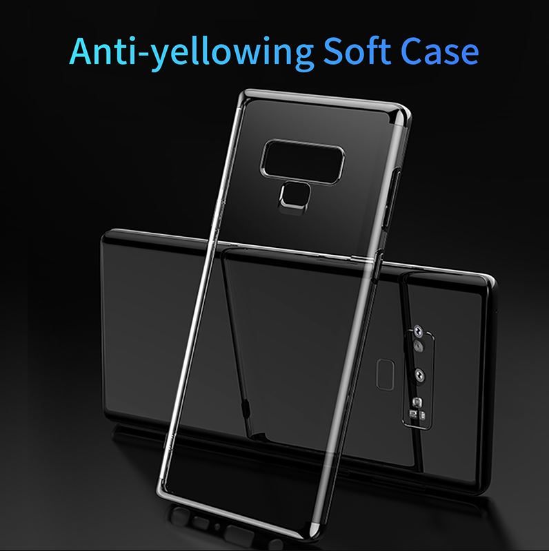 Ốp lưng trong suốt viền si màu Crome Baseus Shining Case cho Samsung Galaxy Note9 ( Ultra Thin, Luxury Plating Hard Plastic Case)