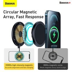 Đế Sạc Nhanh Không Dây Baseus Simple Magnetic Stand Wireless Charger Cho iPhone 14/13/12 Series / Samsung (Magsafe Wireless charge Design, Đế có thể tháo rời)