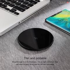 Đế sạc nhanh không dây siêu mỏng Baseus Simple Wireless Charger 10W  dùng cho iPhone / Samsung/ Huawei/ Xiaomi (Qi Wireless Quick Charge)